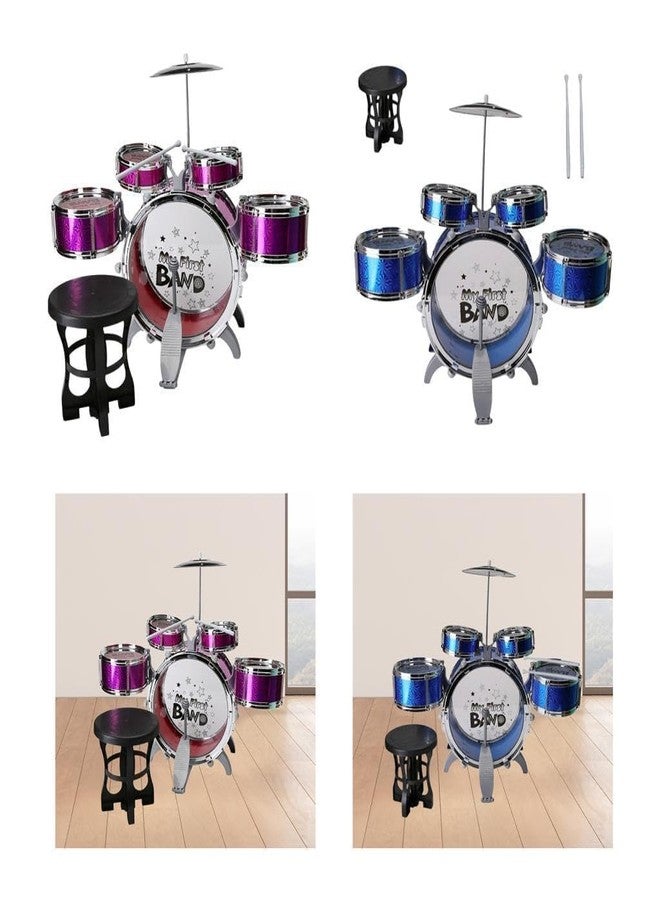 OOTLO Jazz Drum Set Big Size Musical Drum Set with 5 Drums, Cymbal and Chair Musical Toy - Image 2